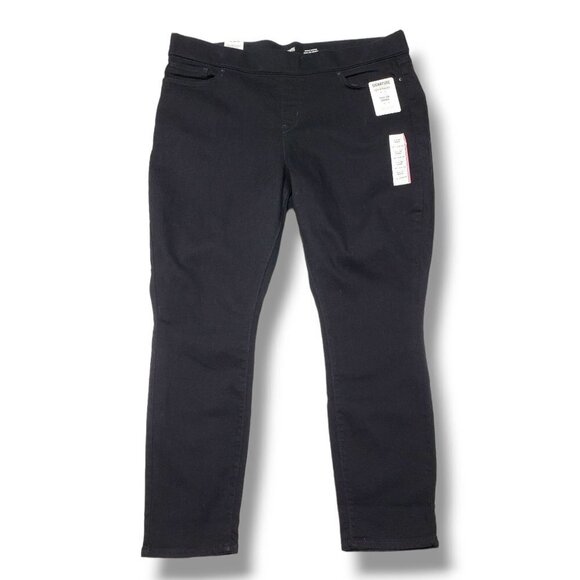 Lee Skinny Jeans Womens 18 Short‎ Signature Totally Shaping Pull On Black - Picture 1 of 8